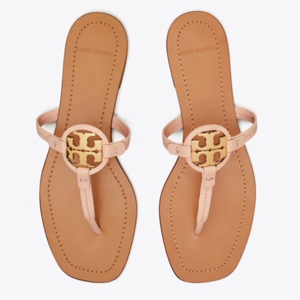 Tory Burch Mini Miller Leather Square Toe Sandal